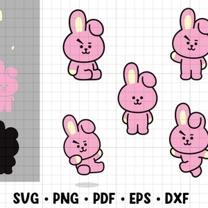 BT21 SVG Cooky Cutting File, Cut file, Cricut, Plotter, Еasy to use, Vector illustration