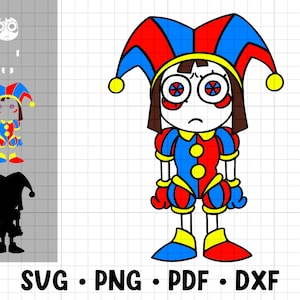 Digital Circus SVG, Pomni PNG, Archivo de corte, Archivo de corte, Cricut, Plotter, Fácil de usar, Ilustración vectorial