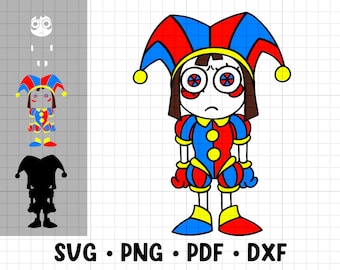 Circo digitale SVG, Pomni PNG, file di taglio, file di taglio, Cricut, plotter, facile da usare, illustrazione vettoriale