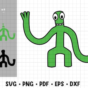 Rainbow Friends Hi Green Monster Cutting File, Cut file, Cricut, Plotter, Еasy to use, Vector illustration