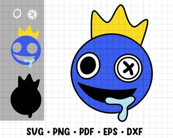 Rainbow Friends Blues Head Cutting File, Cut file, Cricut, Plotter, Еasy to use, Vector illustration