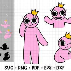 Rainbow Friends Pink Girls Cutting File, Cut file, Cricut, Plotter, Еasy to use, Vector illustration