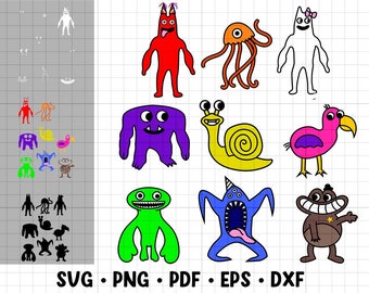 Bundle Garten of Banban Characters Schneidedatei, Schneidedatei, Cricut, Plotter, Еeinfach zu bedienen, Vektor-Illustration