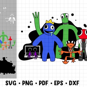Roblox Rainbow Friends Animation SVG, Blue Green And Purple