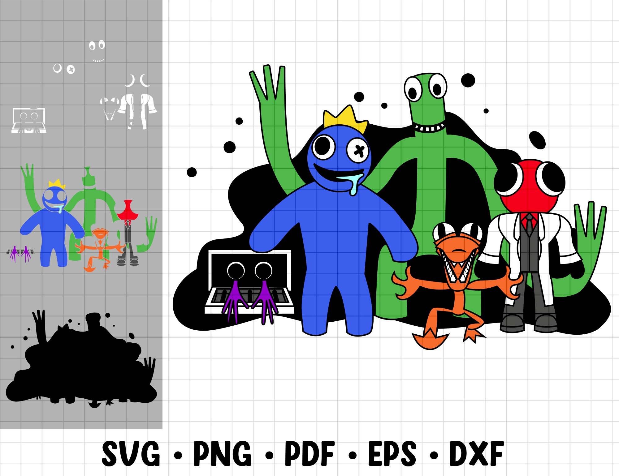 Rainbow Friends logo SVG, Rainbow Friends Roblox All Charact