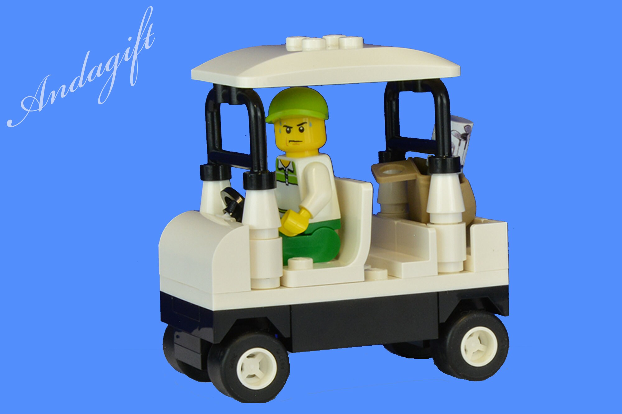 LEGO NEW golf buggy minifigure golf club flag green stuck Etsy