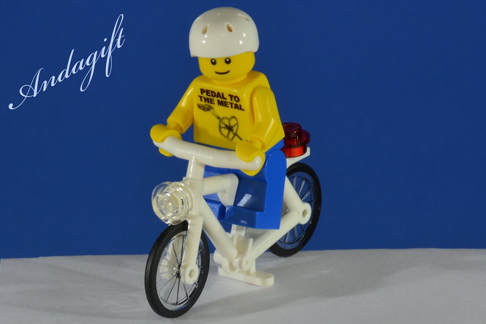 LEGO bicycle white NEW custom minifigure bike cycle bicycle Etsy