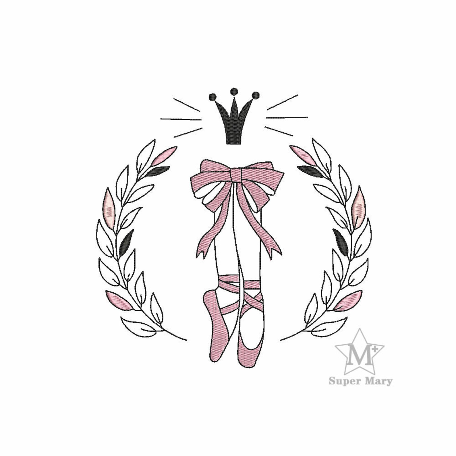 ballet dancing machine embroidery design for 4x4, 5x7, 6x10 hoops - instant download