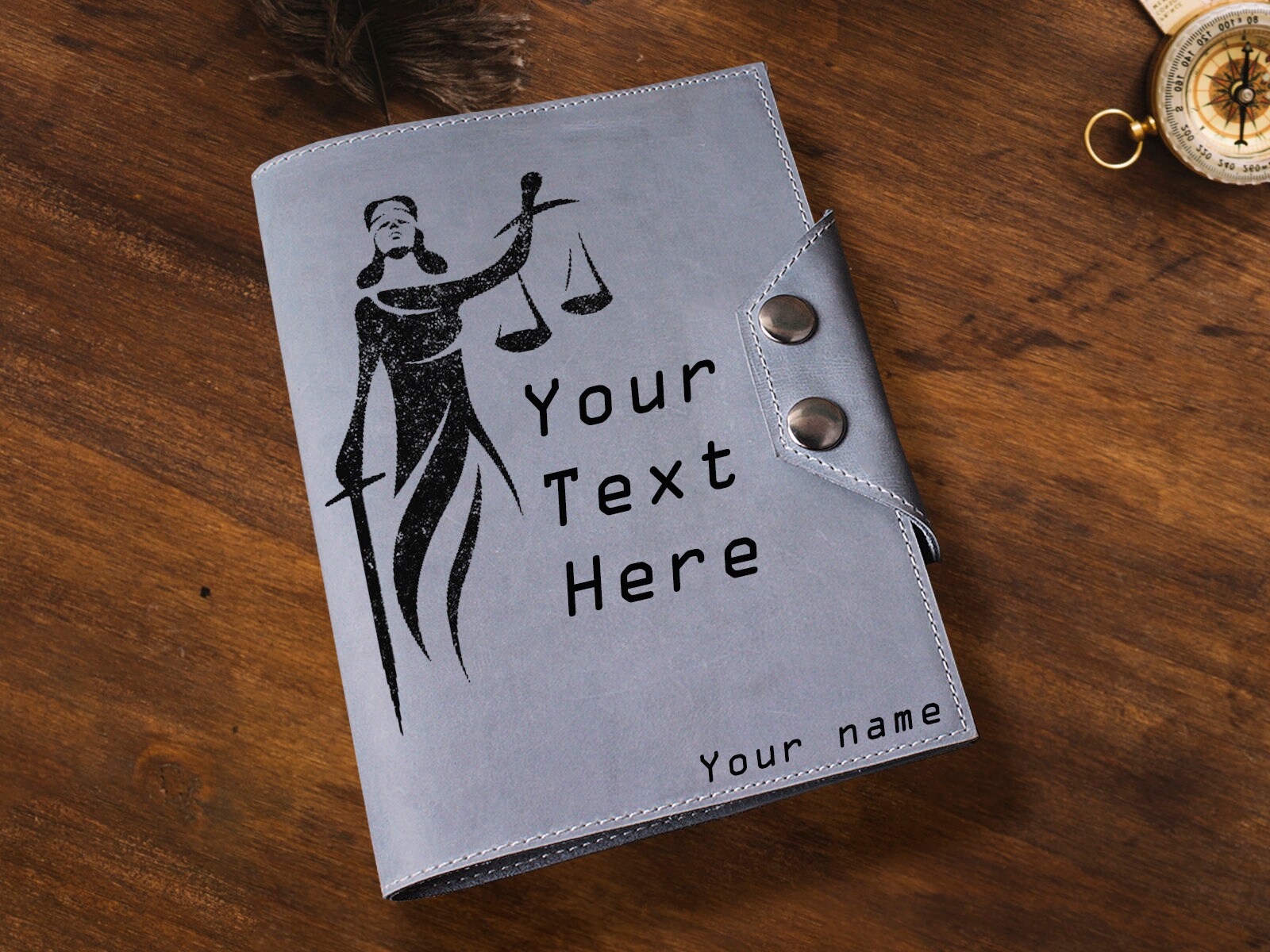 Lawyer leather journal Custom logo journal for men Lawyer gift Etsy