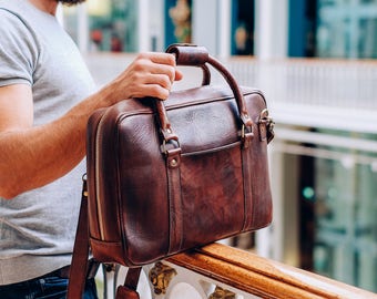 Fashion Men's Designer Bag Briefcase Sac Leather Bag Office Men Business  Bags Document Organizer Shoulder Laptop Briefcase For Teens