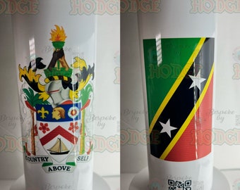 St. Christopher (St. Kitts) & Nevis Coat of Arms and Flag Tumbler