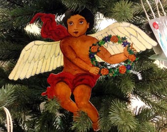 Personalize it: Cherub Kid Classic (multi-use 10''x 12'' DIY customize) Great for Baby's 1st Christmas (Medium Skin Tone) Angel Tree Topper
