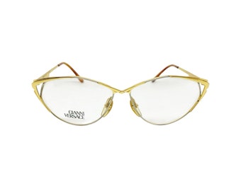 Vintage Gianni Versace Gold Butterfly Eyeglasses - 90s Italian Designer Frames