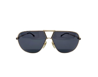 Vintage VALENTINO Aviator Sunglasses: Gold & Black, Made in Italy