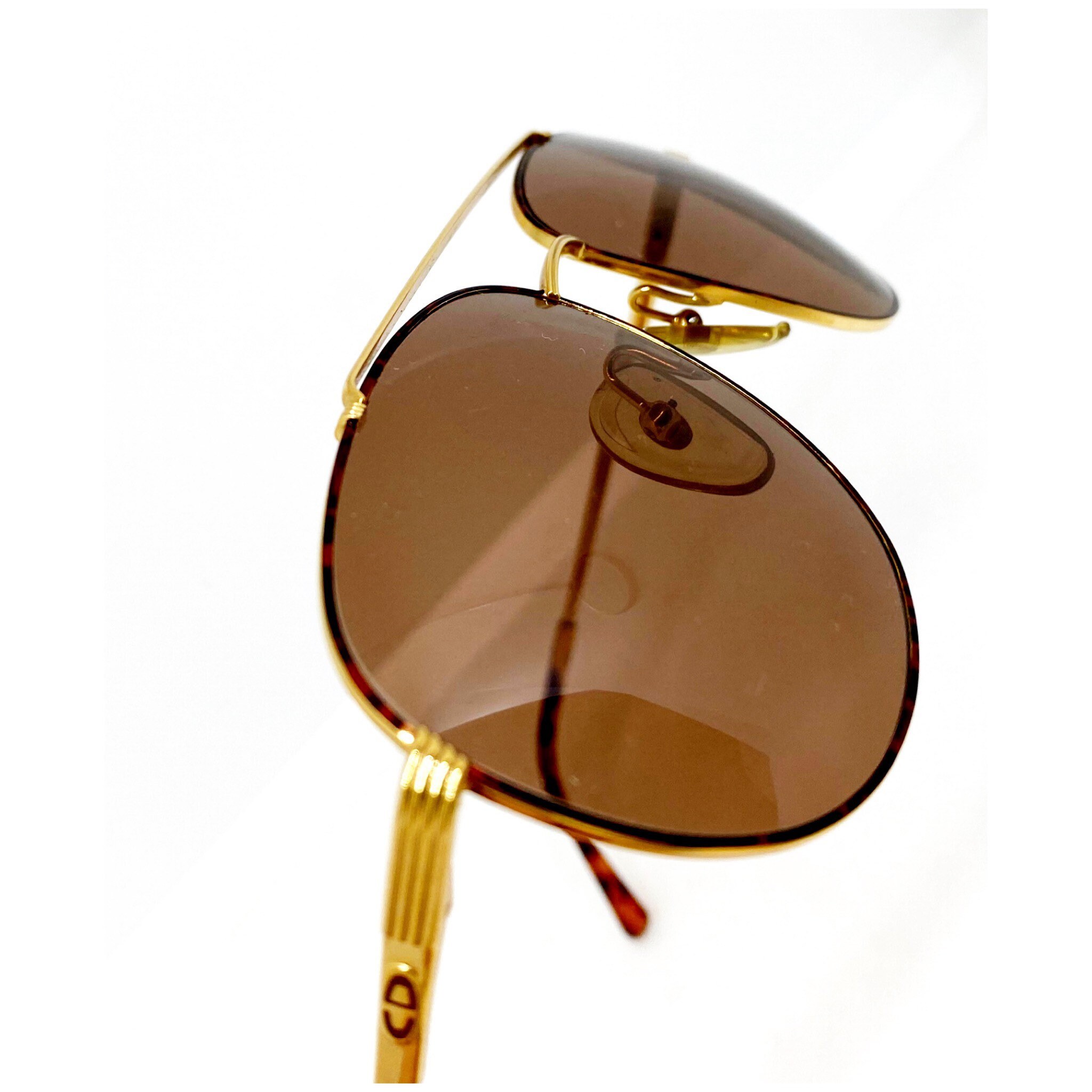 DIOR Sunglasses Vintage Vintage Rare Aviator Drop Pilot Gold