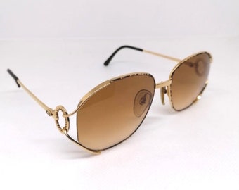 Vintage DIOR sunglasses rare gold oval tortoise 2670 made in Austria aviator ring Christian frame Jenner Rihanna Lady Gaga Madonna diva 90s