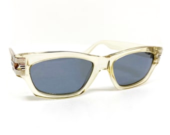 Vintage Versace Sunglasses Rare Square Oval Silver Clear Frame Gianni VERSUS E29 90s New Gray Lens Migos 2Chainz Tupac Kylie Jenner