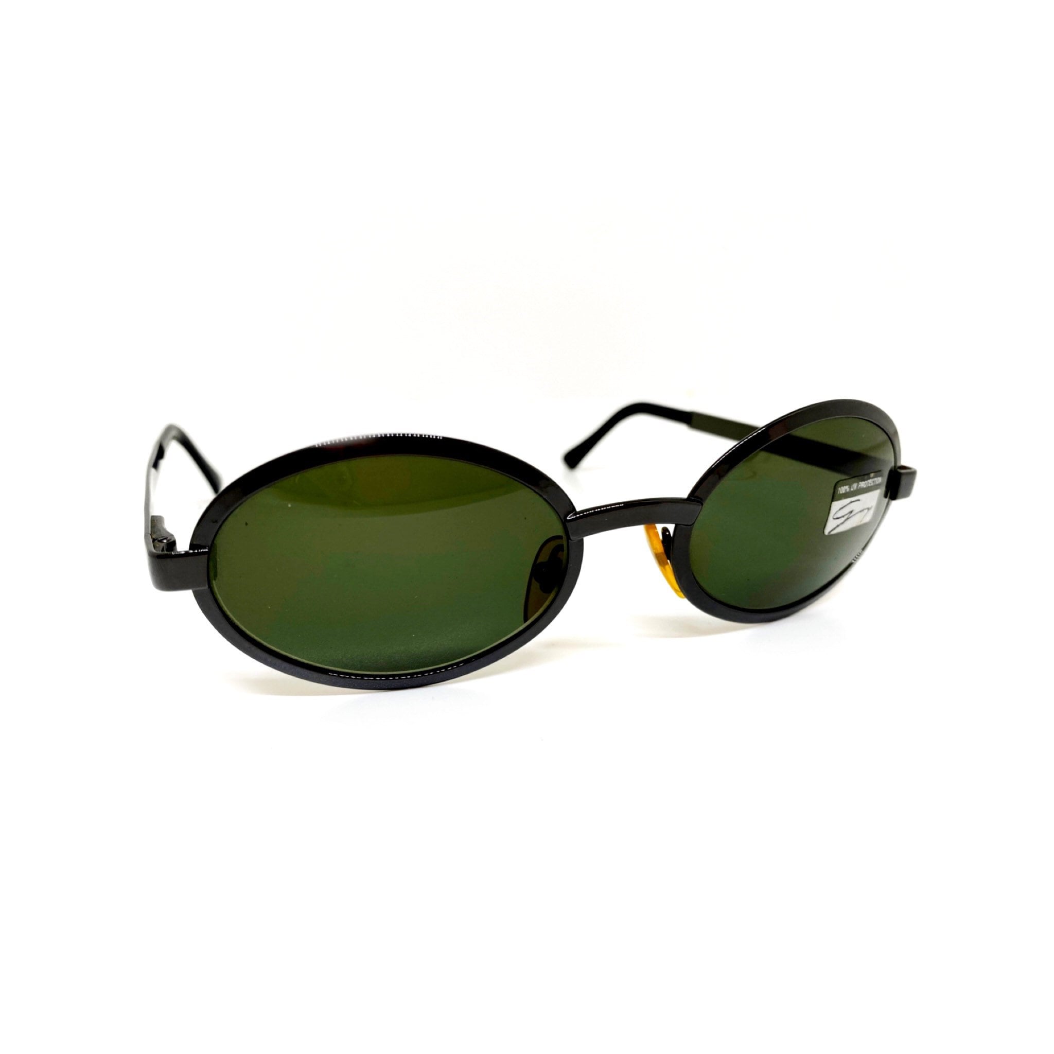 Vintage Genny Green Oval Sunglasses Genny Italy, round, oval, Jackie-O, eyeglasses, frames  main image 4
