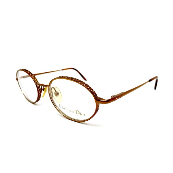 c.dior vintage eyeglasses from the 90s, vintage rare oval bronze, eyeglasses Christian Barbara Migos Kylie Jenner steampunk frame new lens