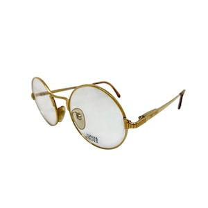 Rare vintage Versace eyeglasses round gold frame Gianni VERSACE V12 90s new gray lens Migos 2Chainz Tupac Kylie Jenner