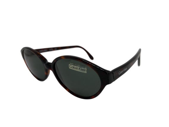 Calvin Klein Vintage 1990’s Oval Sunglasses With black lens and cK Logo Calvin klein 90s oval sunglasses - Gem main image 2