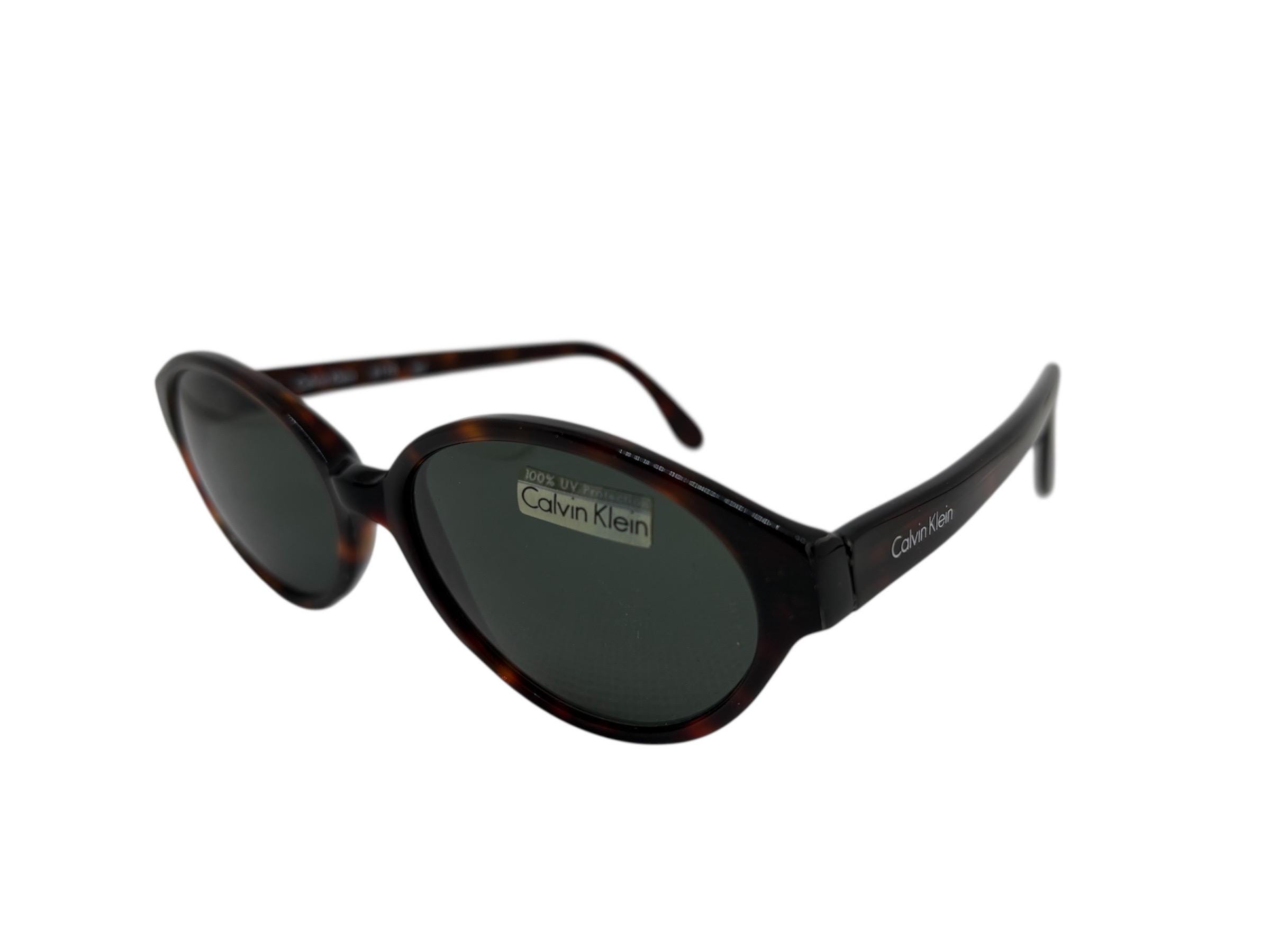 Calvin Klein occhiali da sole vintage raro ovale acetato steampunk preppy piccola montatura CK 617S  nuova tartaruga anni 90