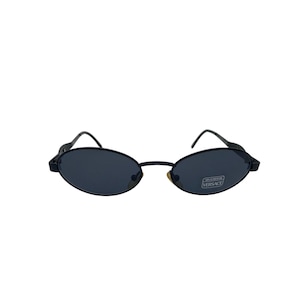 Versace rare oval vintage sunglasses unisex S08 black Gianni Nuovo NOS Migos Lady Gaga Rihanna 2chainz