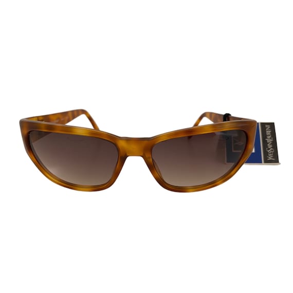 Vintage YSL Sunglasses: Tortoiseshell Butterfly Frame, Gold  display picture 2