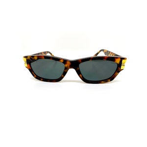 Vintage Versace sunglasses Rare Square Oval tortoise and gold Frame Gianni VERSUS E29 90s New Gray Lens Migos 2Chainz Tupac Kylie Jenner