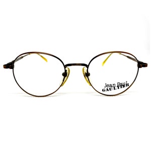 JEAN PAUL GAULTIER vintage Occhiali vista Jpg raro ovale rotondo bronzo oro effetto satinato 55-1174 realizzato in Giappone Nos anni &#39;90