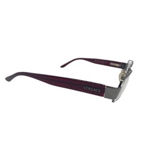 VERSACE rare vintage oval sunglasses 1124 grey and burgundy made in Italy Gianni Versace Migos Biggie 2Chainz