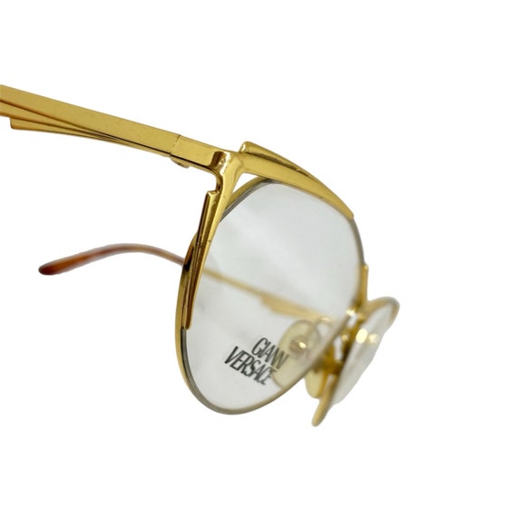 Occhiali da vista vintage Versace oro a farfalla anni '90 versace