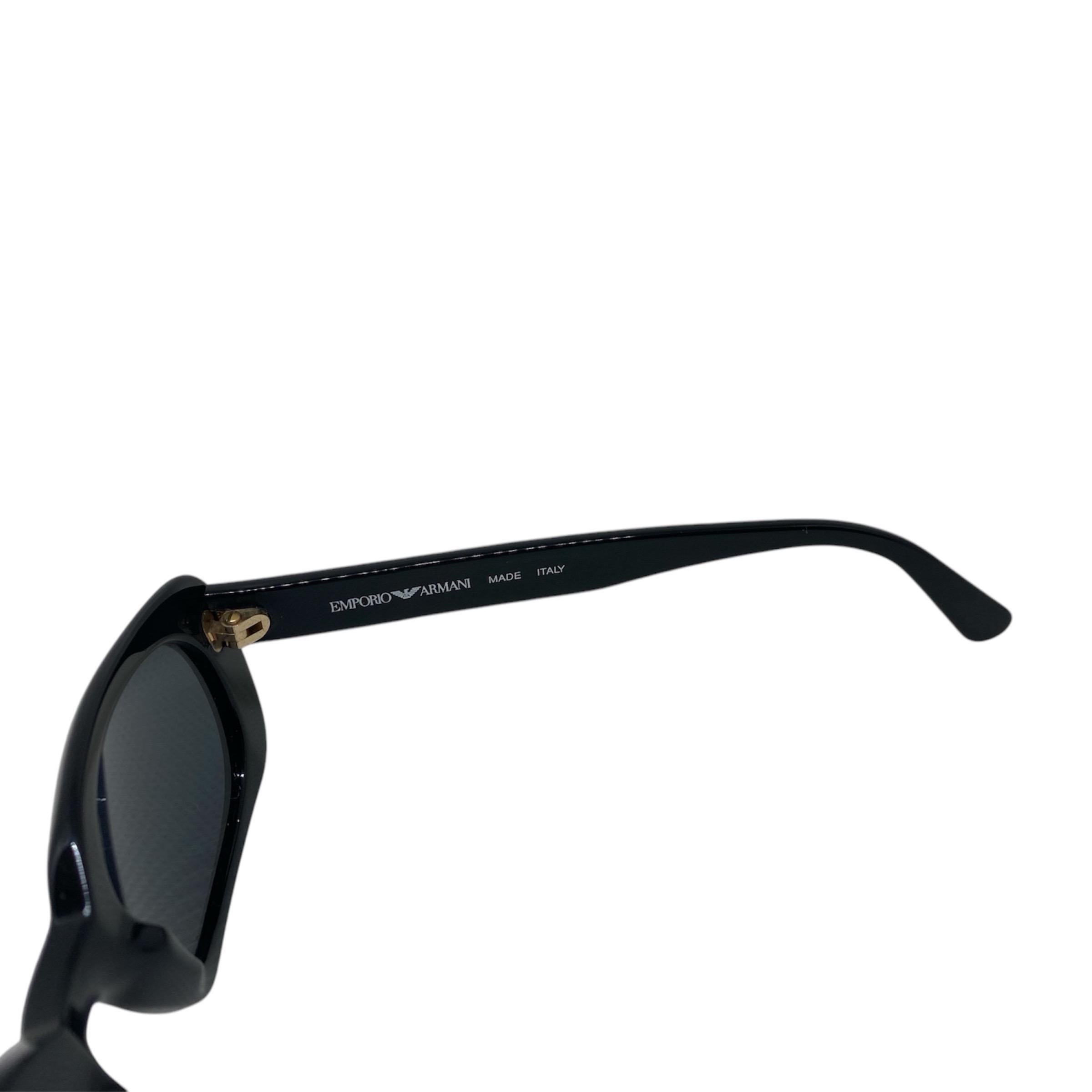 Vintage Emporio Armani Sunglasses: Black Rectangle Frame, Gray