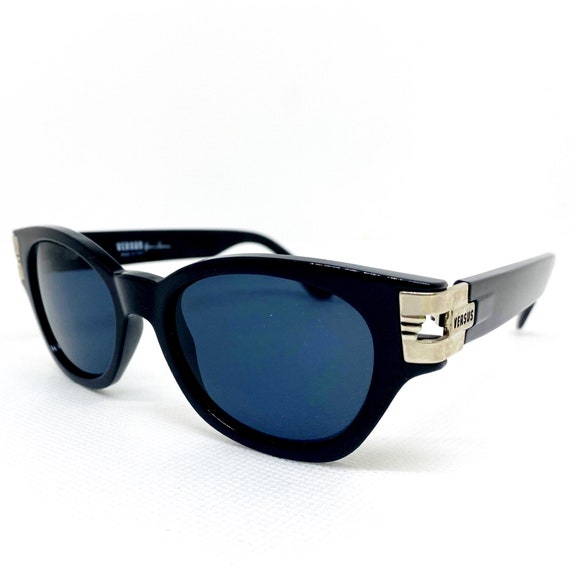 Versace vintage sunglasses rare square oval silve… - image 5