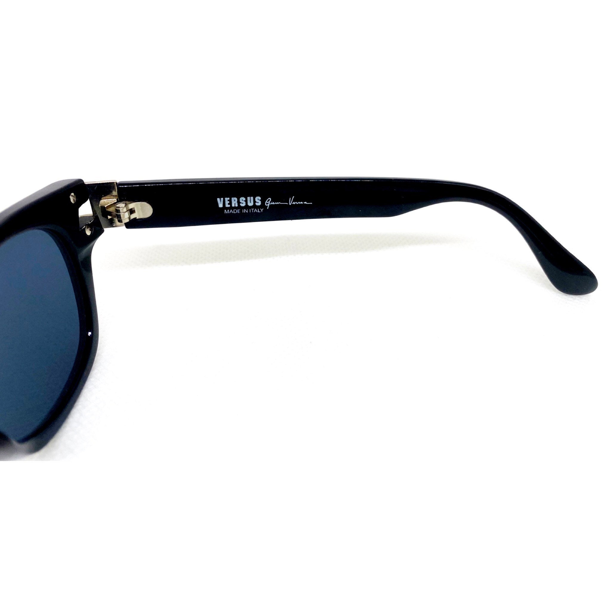 Versace Vintage Sunglasses Rare Square Oval Silver Black Versace Vintage Sunglasses Rare Square Oval Silver Black