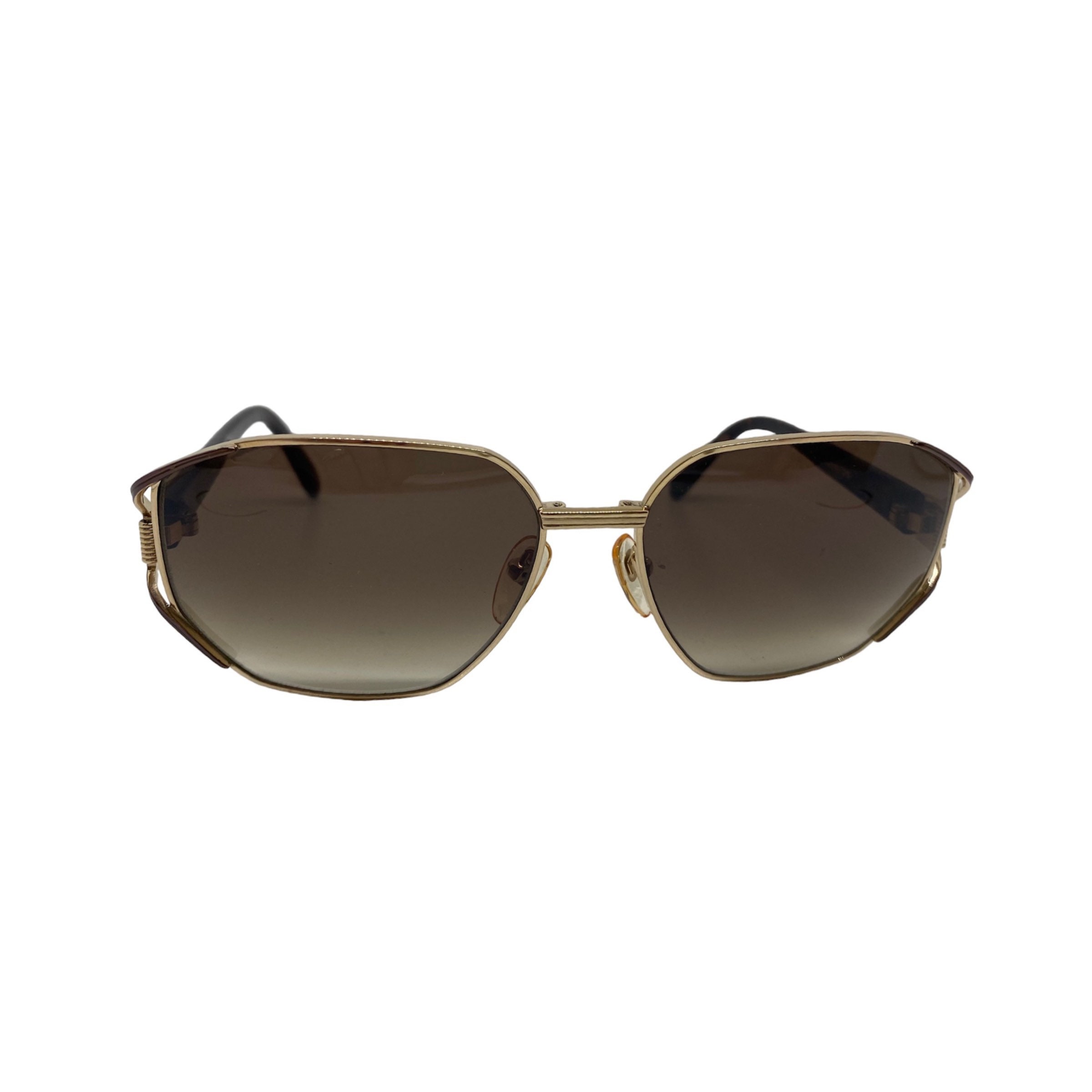 Vintage VALENTINO Sunglasses: Gold Tortoiseshell Oval Shield 