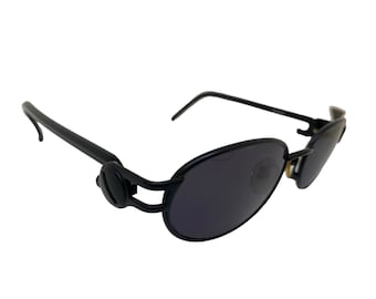 Yohji Yamamoto 52 4201 / black sunglasses / designer glasses / oval sunglasses made in japan