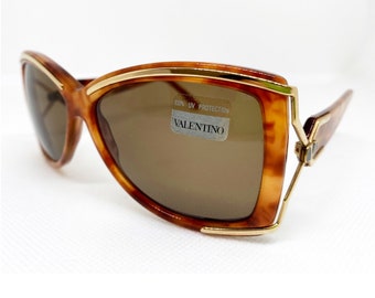 VALENTINO vintage sunglasses brown turtle eyewear woman Valentino true vintage 90s style sunglasses for women valentino V604