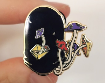 Chota hard enamel pin (totally regular mushrooms series)