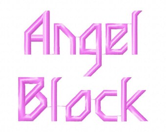 Sale! Angel block Embroidery Fonts 4 Fonts PES Fonts Alphabets Embroiderey BX Fonts Embroidery Designs Letters - Instant Download