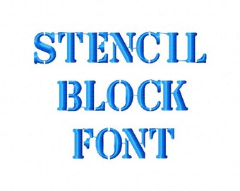 Sale! Stencil Block Embroidery Fonts 2 Fonts PES Fonts Alphabets Embroiderey BX Fonts Embroidery Designs Letters - Instant Download