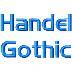 Sale! Handel gothic Embroidery Fonts 4 Fonts  PES Fonts Alphabets Embroidery BX Fonts Embroidery Designs Letters - Instant Download