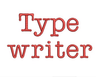 May include: Red text on a white background reads "Type writer".