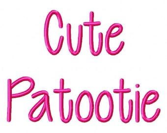 Sale! Cute patootie  Embroidery Fonts 3 Fonts  PES Fonts Alphabets Embroiderey BX Fonts Embroidery Designs Letters - Instant Download