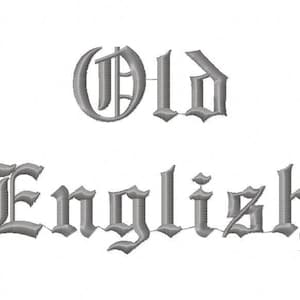 Sale! Old English Embroidery Fonts 2 Fonts  PES Fonts Alphabets Embroiderey BX Fonts Embroidery Designs Letters - Instant Download