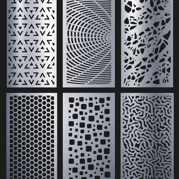 65 Templates for decorative partitions, panel, screen, lanterns, CNC, Metal, Laser Cutting File Svg, Dxf, Pdf, AI, Eps
