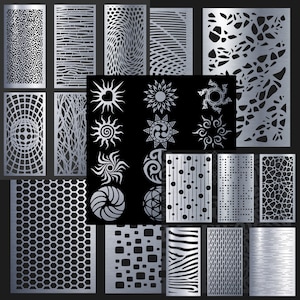 MegaPack di 340 modelli per divisori, pannelli, schermi, lanterne, tatuaggi, metallo, CNC, taglio laser Svg Dxf Pdf Ai Eps