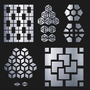 40 Templates for decorative partitions, panel, screen, lanterns, CNC, Metal, Laser Cutting File Svg, Dxf, Pdf, AI, Eps