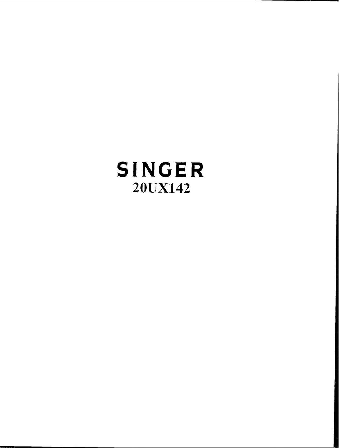 Singer 20U142 Industrial Zigzag Sewing Machine User Manual PDF Scan ...
