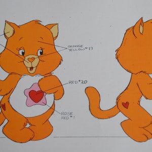 Cartoon Care Bear Cousin Cat Vintage 1988 Nelvana Care Bear Cousin
